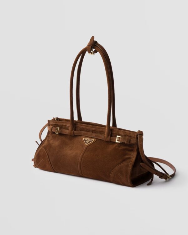 Prada Bonnie Medium Suede Leather Handbag