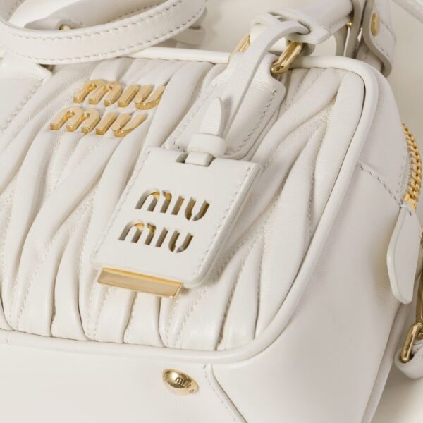 Arcadie Matelassé Soft Lamb Leather Handbag White