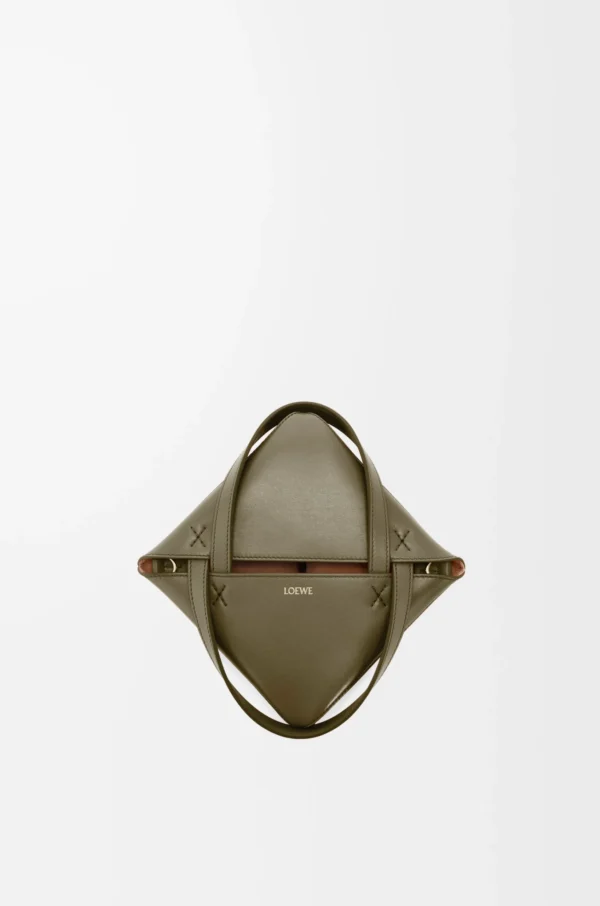 Mini Puzzle Fold tote in shiny calfskin