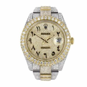 rolex-datejust-two-tone-yellow-gold-arabic-dial-iced-out-116300-replica.jpg Rolex Arabic Dial Replica
