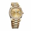 Rolex Day-Date 228348RBR KW Yellow Gold & Diamonds Champagne Dial Replica