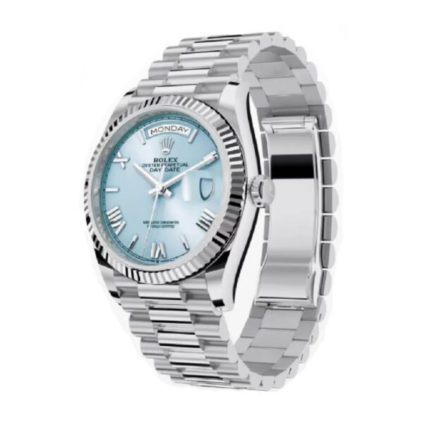 Rolex Day Date Ice Blue Grooved Replica