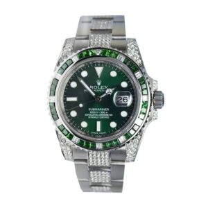 rolex-submariner-hulk-116610lv-diamond-green-dial-iced-out-replica.jpg Rolex Submariner Hulk 116610LV Diamond Green Dial Iced Out Replica