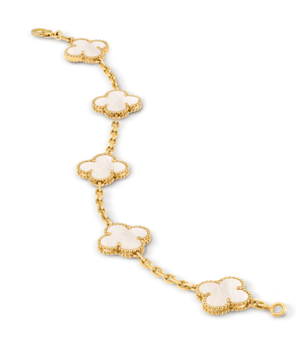 Van Cleef & Arpels Vintage Alhambra bracelet, 5 four-leaf lucky pattern Replica