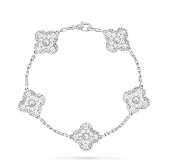 Van Cleef & Arpels Vintage Alhambra bracelet, 5 four-leaf lucky pattern Replica