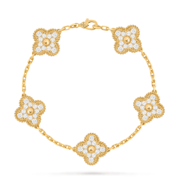 Van Cleef & Arpels Vintage Alhambra bracelet, 5 four-leaf lucky pattern Replica