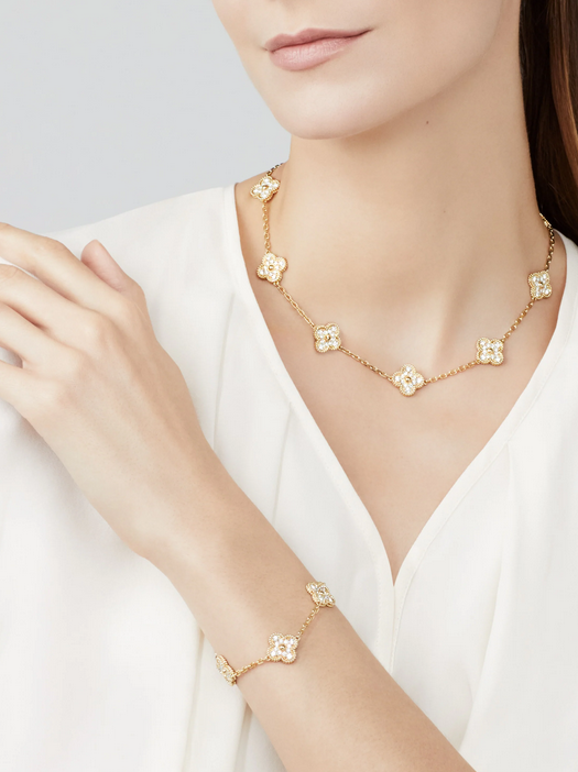 Van Cleef & Arpels Vintage Alhambra bracelet, 5 four-leaf lucky pattern Replica