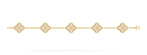 Van Cleef & Arpels Vintage Alhambra bracelet, 5 four-leaf lucky pattern Replica