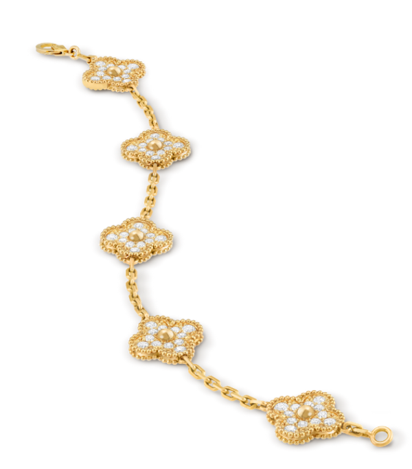 Van Cleef & Arpels Vintage Alhambra bracelet, 5 four-leaf lucky pattern Replica