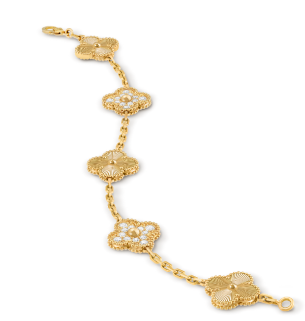 Van Cleef & Arpels Vintage Alhambra bracelet, 5 four-leaf lucky pattern Replica