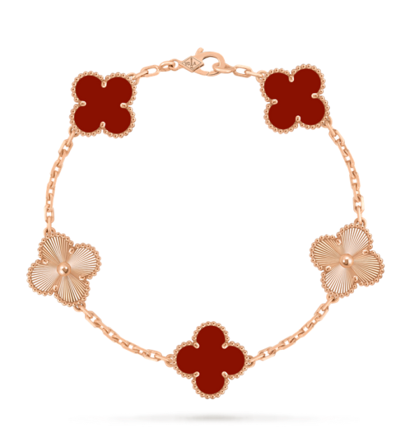 Van Cleef & Arpels Vintage Alhambra bracelet, 5 four-leaf lucky pattern Replica