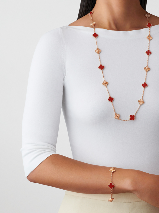 Van Cleef & Arpels Vintage Alhambra bracelet, 5 four-leaf lucky pattern Replica