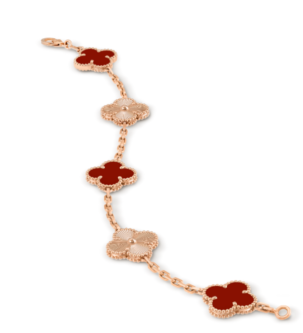 Van Cleef & Arpels Vintage Alhambra bracelet, 5 four-leaf lucky pattern Replica