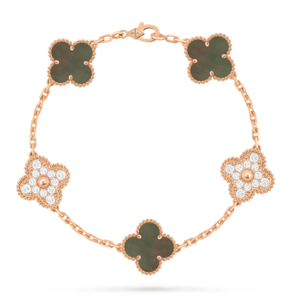 Van Cleef & Arpels Vintage Alhambra bracelet, 5 four-leaf lucky pattern Replica