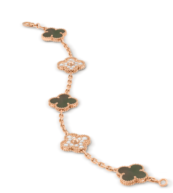 Van Cleef & Arpels Vintage Alhambra bracelet, 5 four-leaf lucky pattern Replica