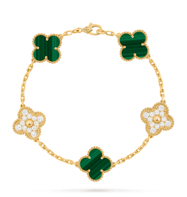 Van Cleef & Arpels Vintage Alhambra bracelet, 5 four-leaf lucky pattern Replica