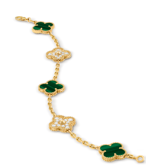 Van Cleef & Arpels Vintage Alhambra bracelet, 5 four-leaf lucky pattern Replica