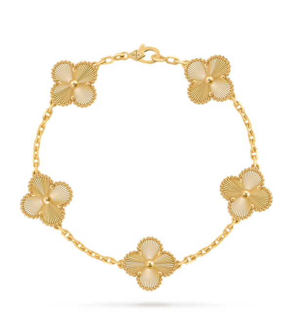 Van Cleef & Arpels Vintage Alhambra bracelet, 5 four-leaf lucky pattern Replica