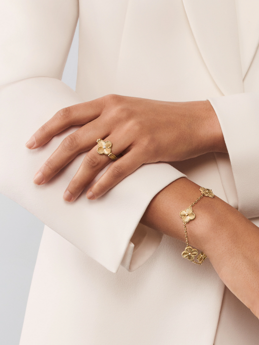 Van Cleef & Arpels Vintage Alhambra bracelet, 5 four-leaf lucky pattern Replica