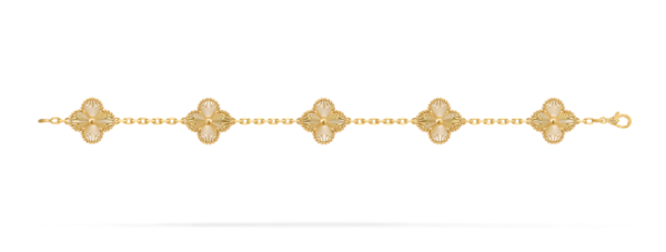 Van Cleef & Arpels Vintage Alhambra bracelet, 5 four-leaf lucky pattern Replica