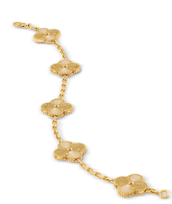 Van Cleef & Arpels Vintage Alhambra bracelet, 5 four-leaf lucky pattern Replica