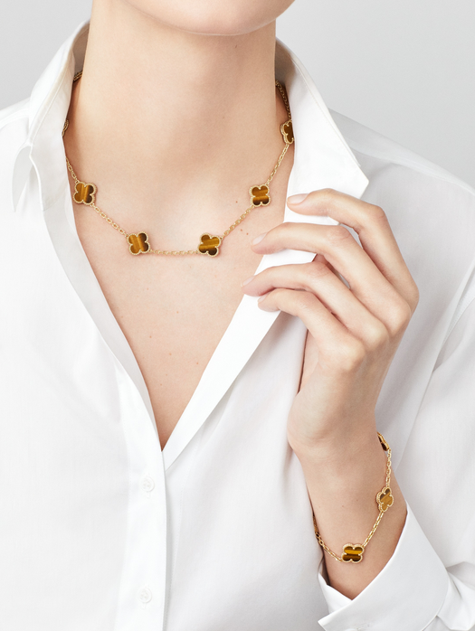 Van Cleef & Arpels Vintage Alhambra bracelet, 5 four-leaf lucky pattern Replica