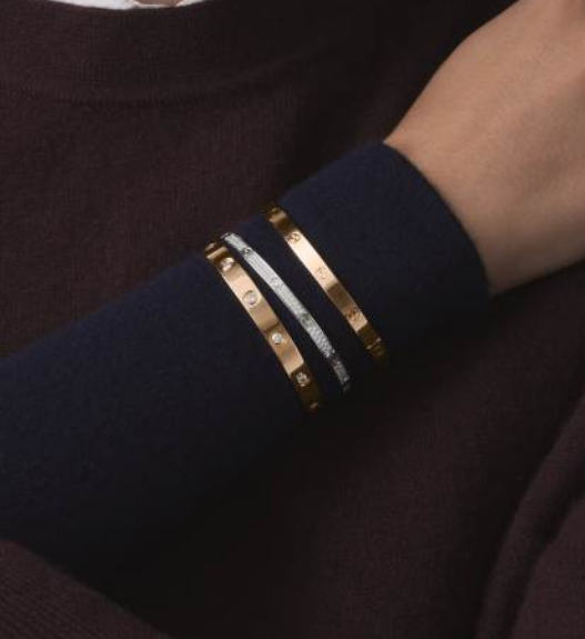 Cartier Love Collection Large Size Bracelet Set with 10 Diamonds – Replica