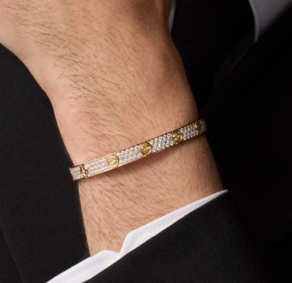 Cartier Love Collection Large Size Bracelet Fully Paved with Diamonds – Replica