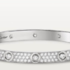 Cartier Love Collection Large Size Bracelet with 10 Diamonds and Full Paved Diamonds – Replica