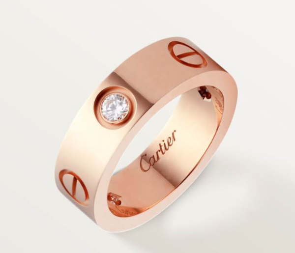 Cartier LOVE Ring, Large Model Set with 3 diamonds Replica