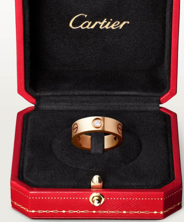 Cartier LOVE Ring, Large Model Set with 3 diamonds Replica