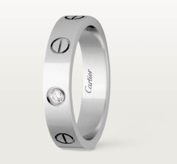 Cartier Love Collection Ring, Small Size, Set with 1 Diamond - Replica