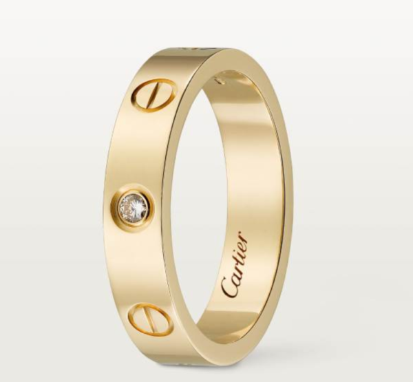 Cartier Love Collection Ring, Small Size, Set with 1 Diamond - Replica