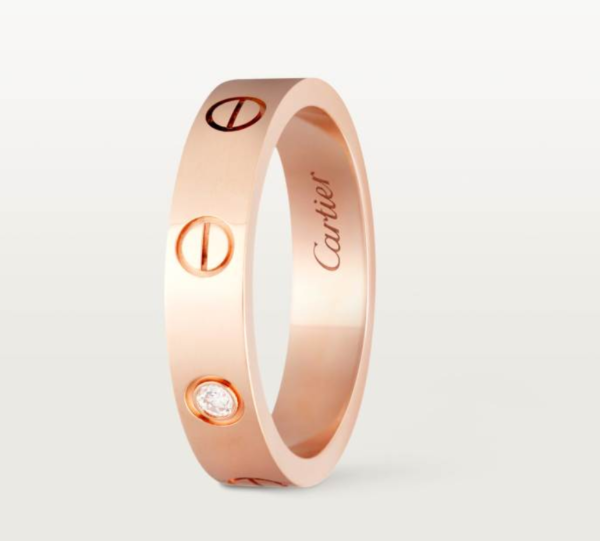 Cartier Love Collection Ring, Small Size, Set with 1 Diamond - Replica