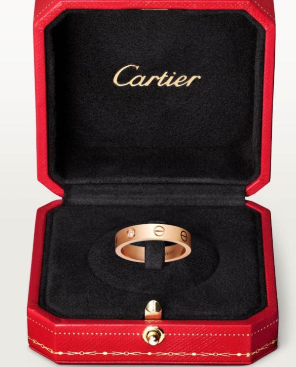 Cartier Love Collection Ring, Small Size, Set with 1 Diamond - Replica