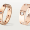 Cartier Love Collection Ring, Small Size, Set with 8 Diamonds - Replica