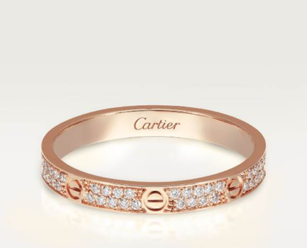 Cartier Love Collection Mini Ring, Full Diamond Paved - Replica