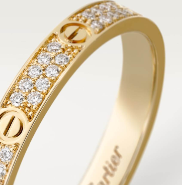 Cartier Love Collection Mini Ring, Full Diamond Paved - Replica