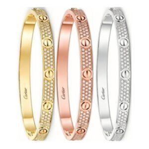Cartier Love Collection Medium Size Bracelet Fully Paved with Diamonds – Replica