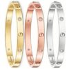 Cartier Love Collection Medium Size Bracelet Set with 4 Diamonds – Replica
