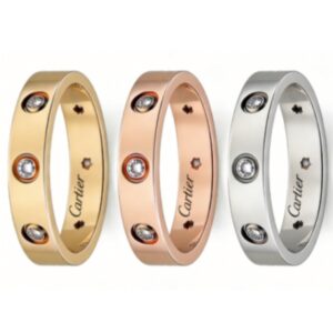 Cartier Love Collection Ring, Small Size, Set with 8 Diamonds - Replica