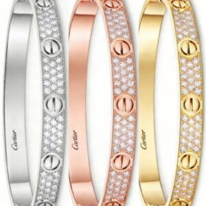 Cartier Love Collection Large Size Bracelet Fully Paved with Diamonds – Replica