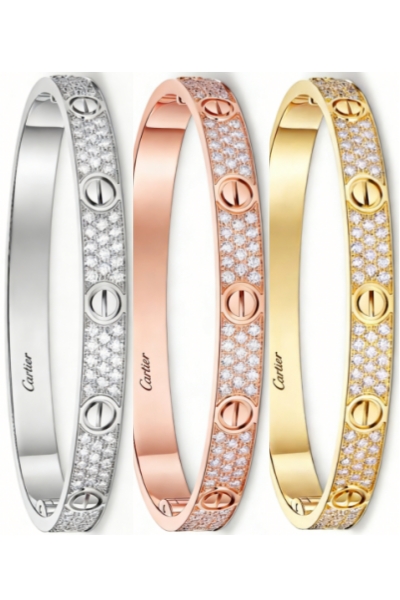Cartier Love Collection Large Size Bracelet Fully Paved with Diamonds – Replica