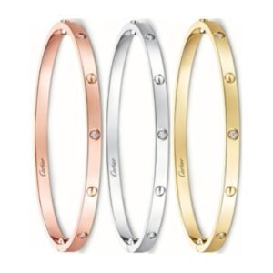 Cartier Love Collection Small Size Bracelet Set with 6 Diamonds – Replica