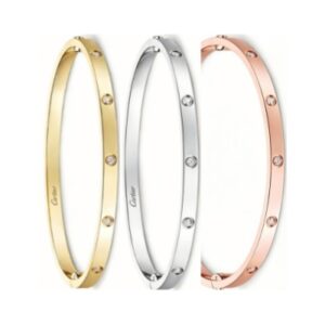Cartier Love Collection Small Size Bracelet Set with 10 Diamonds – Replica