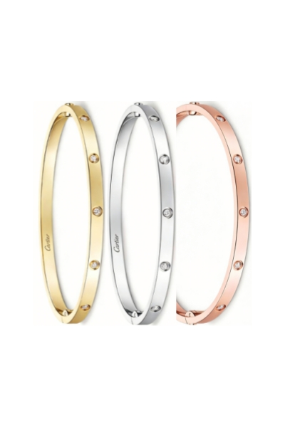 Cartier Love Collection Small Size Bracelet Set with 10 Diamonds – Replica